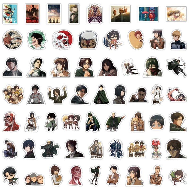 Laptop Accessories Toy - 60Pcs Attack on Titan Anime Stickers