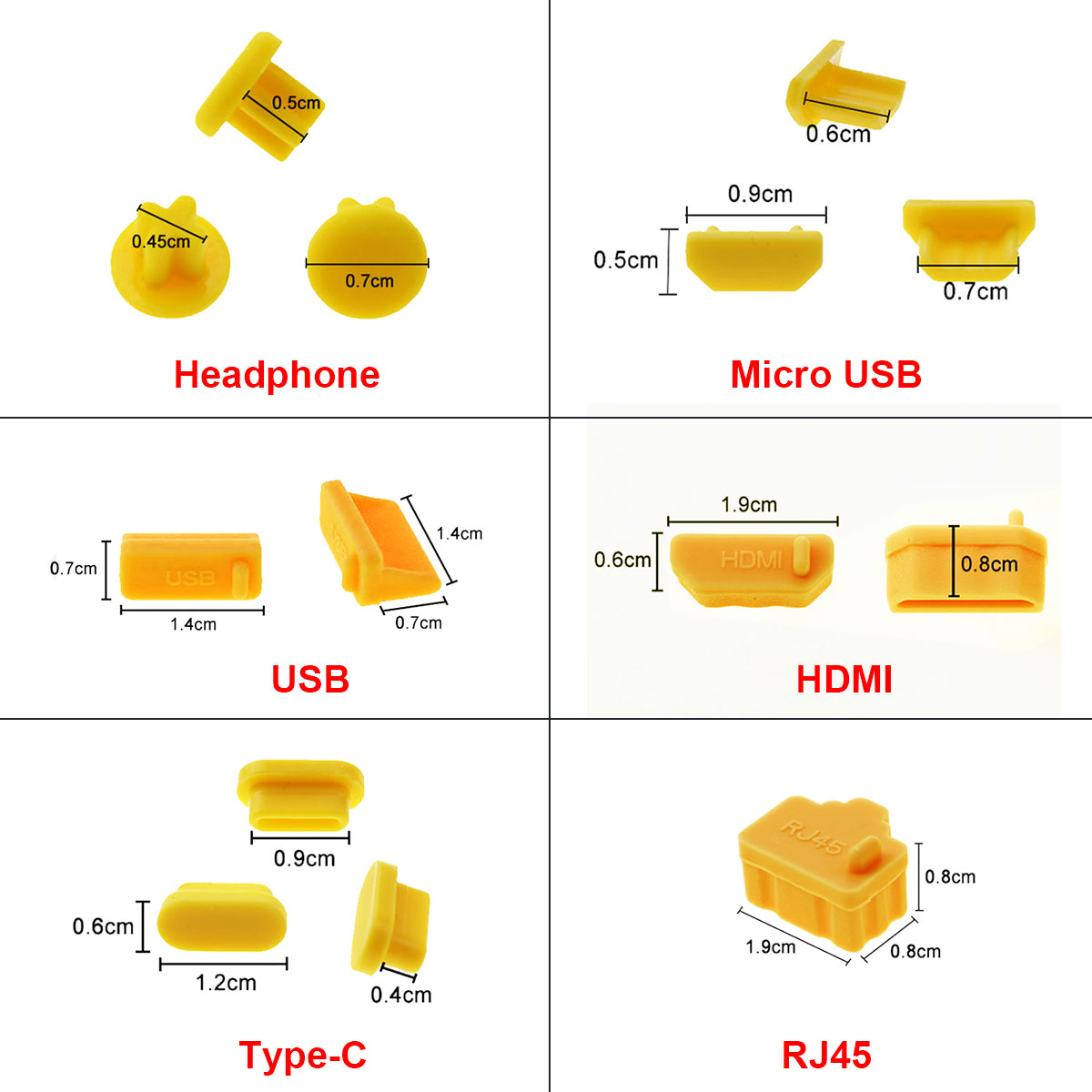JCD 10pcs Silicone Type-C Micr - огляд і ціна Laptop Accessories Protector