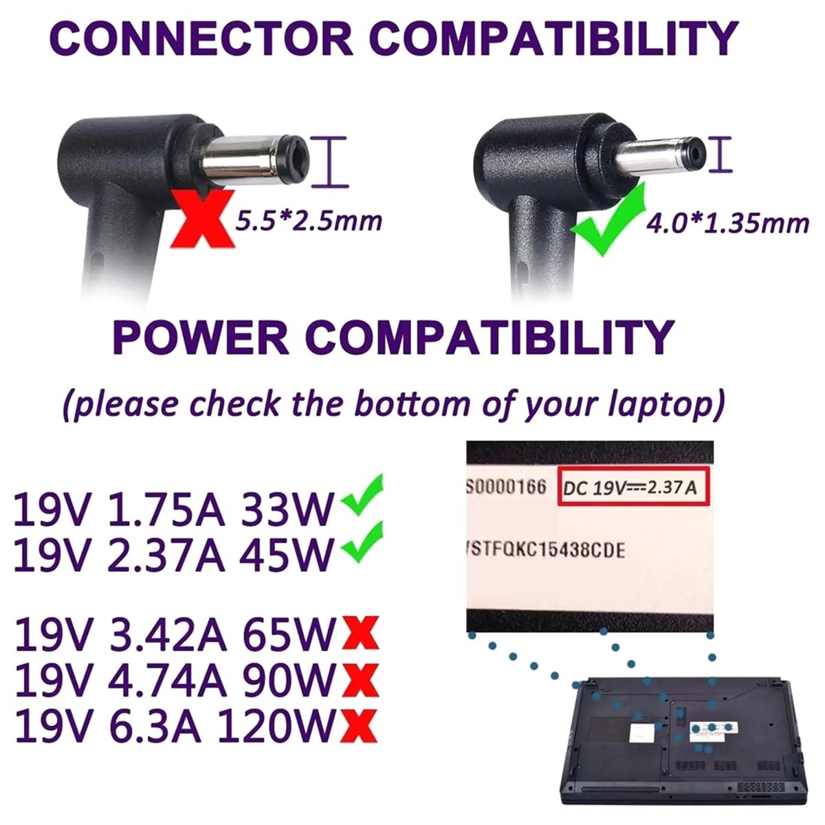 【TODAY-BUY】~@ 19V 2.37A 45W 4. - огляд і ціна Laptop Accessories Buy