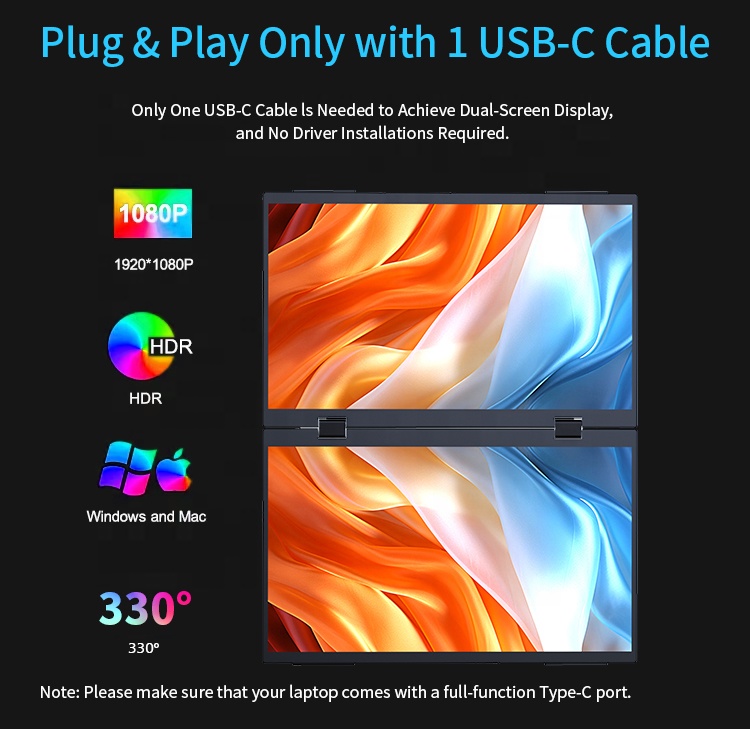 Custom logo Rotatable USB Type - огляд і ціна Monitor Portable Usb